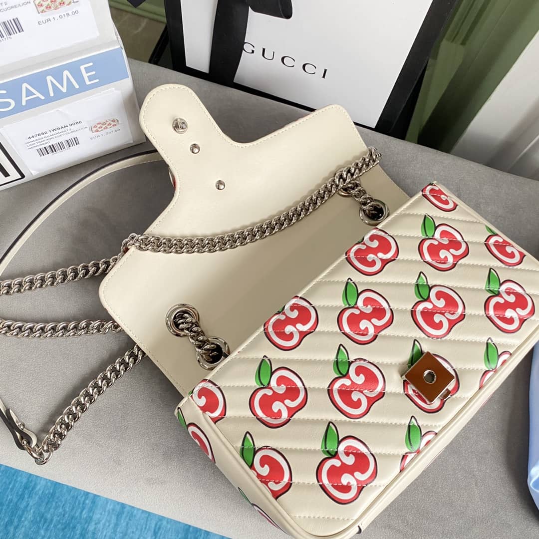 Gvc*1 GG Marmont Matelasse Shoulder Bag Replica White 443497