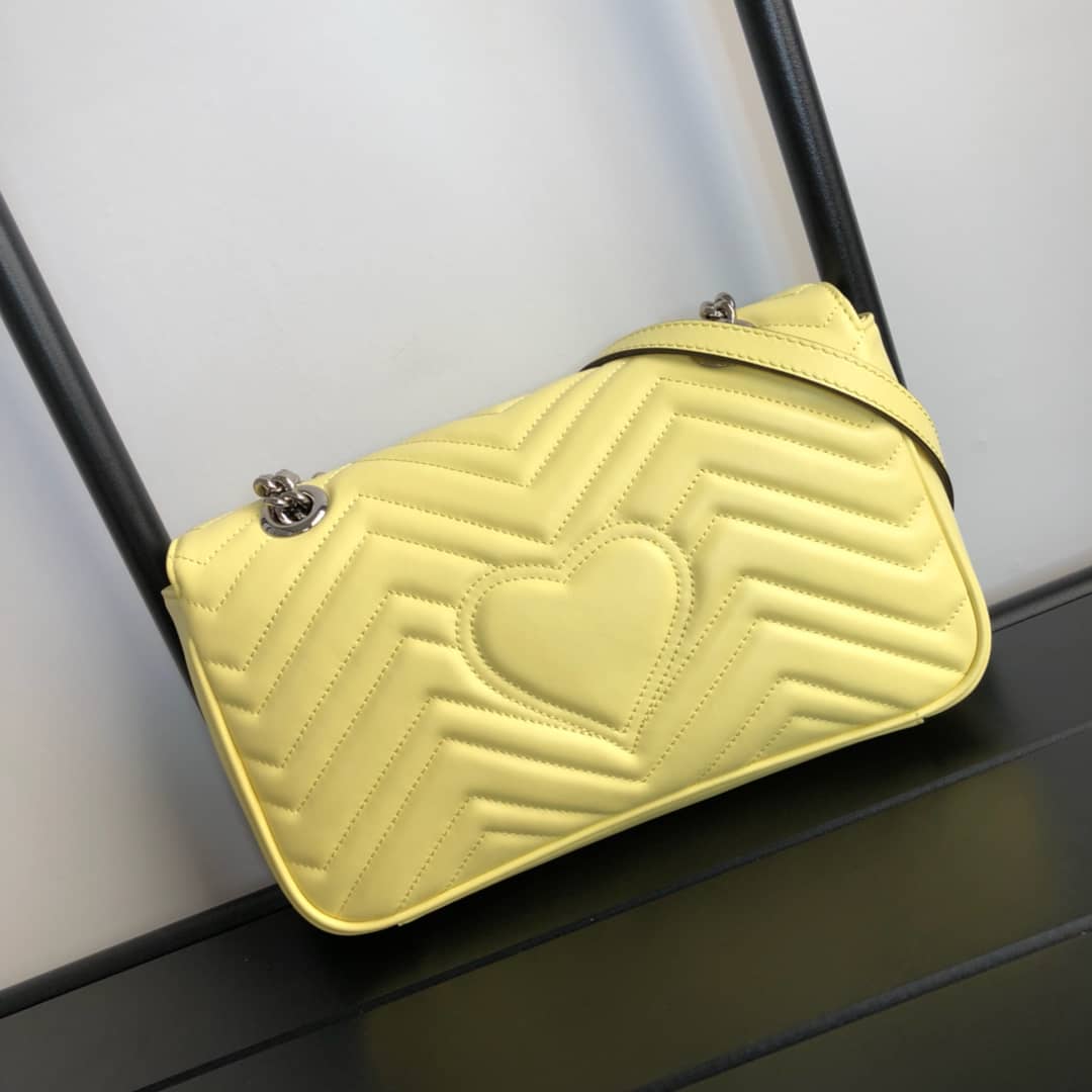 Gvc*1 GG Marmont Matelasse Shoulder Bag Replica Yellow 443497