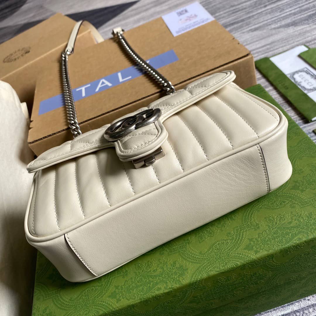 Gvc*1 GG Marmont Mini Matelasse Shoulder Bag Replica White 446744