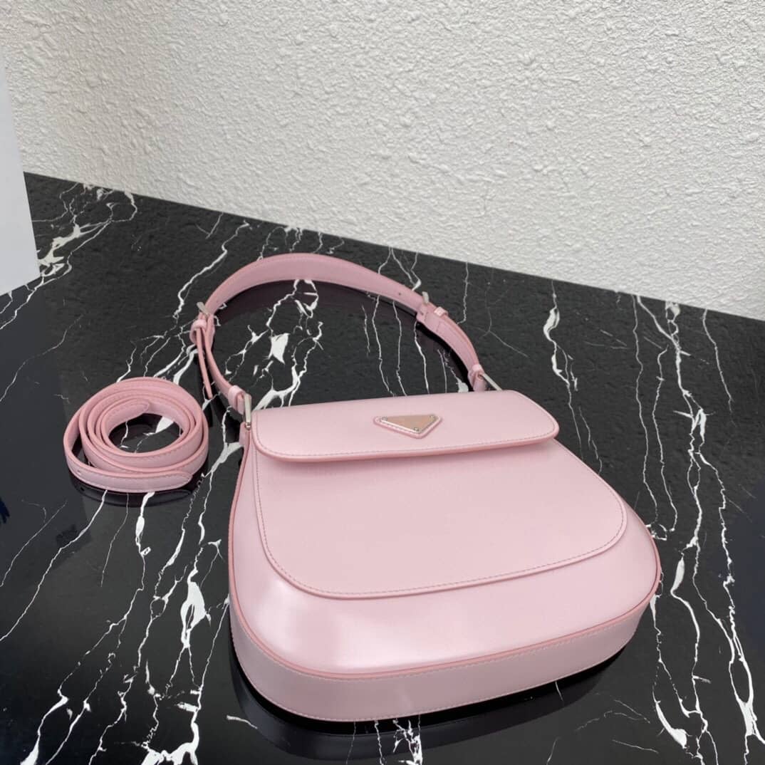Pra*a Cleo Bag Dupe Brushed Leather Flap Shoulder Bag