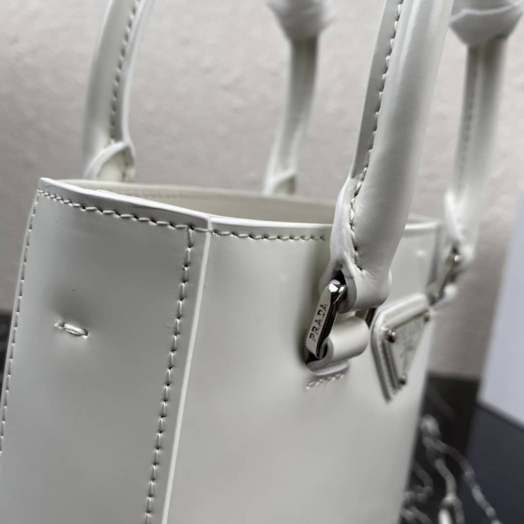Pra*a Raffia Tote Dupe Small Brushed Leather Replica Tote