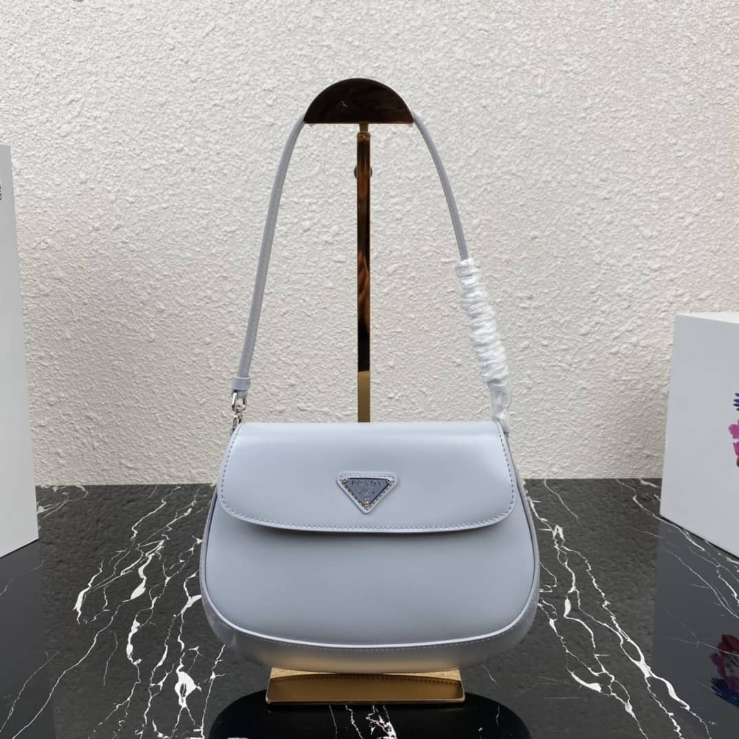 Pra*a Cleo Bag Dupe Brushed Leather Flap Replica Shoulder Bag