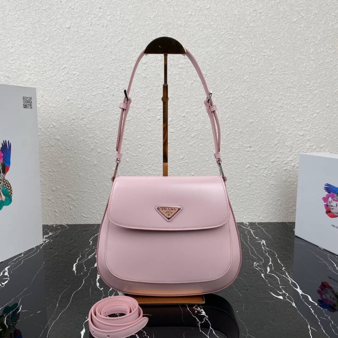 Pra*a Cleo Bag Dupe Brushed Leather Flap Shoulder Bag