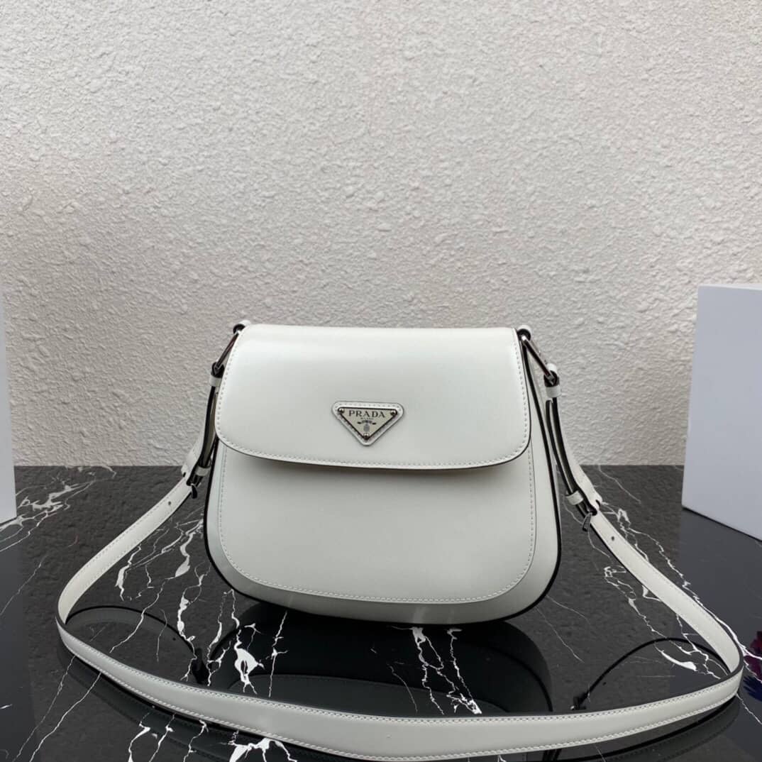 Pra*a Cleo Bag Dupe Brushed Leather Flap Shoulder Bag