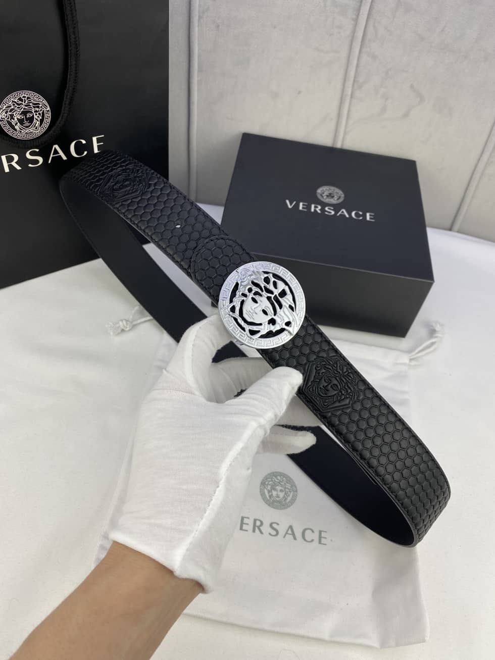 Knockoff Versace Logo Belt 40mm