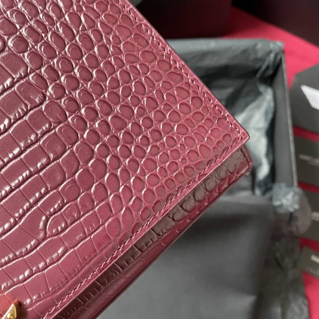 Y51 Monogram Kate Tassel Embossed Crocodile Shiny Leather Cohotbag