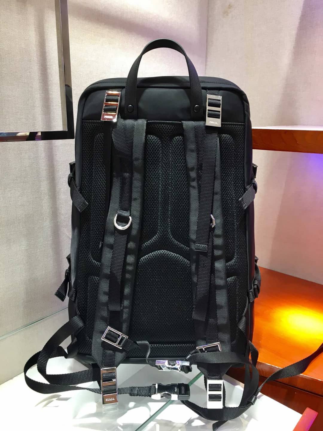 Pra*a Backpack Dupe Saffiano Leather Replica