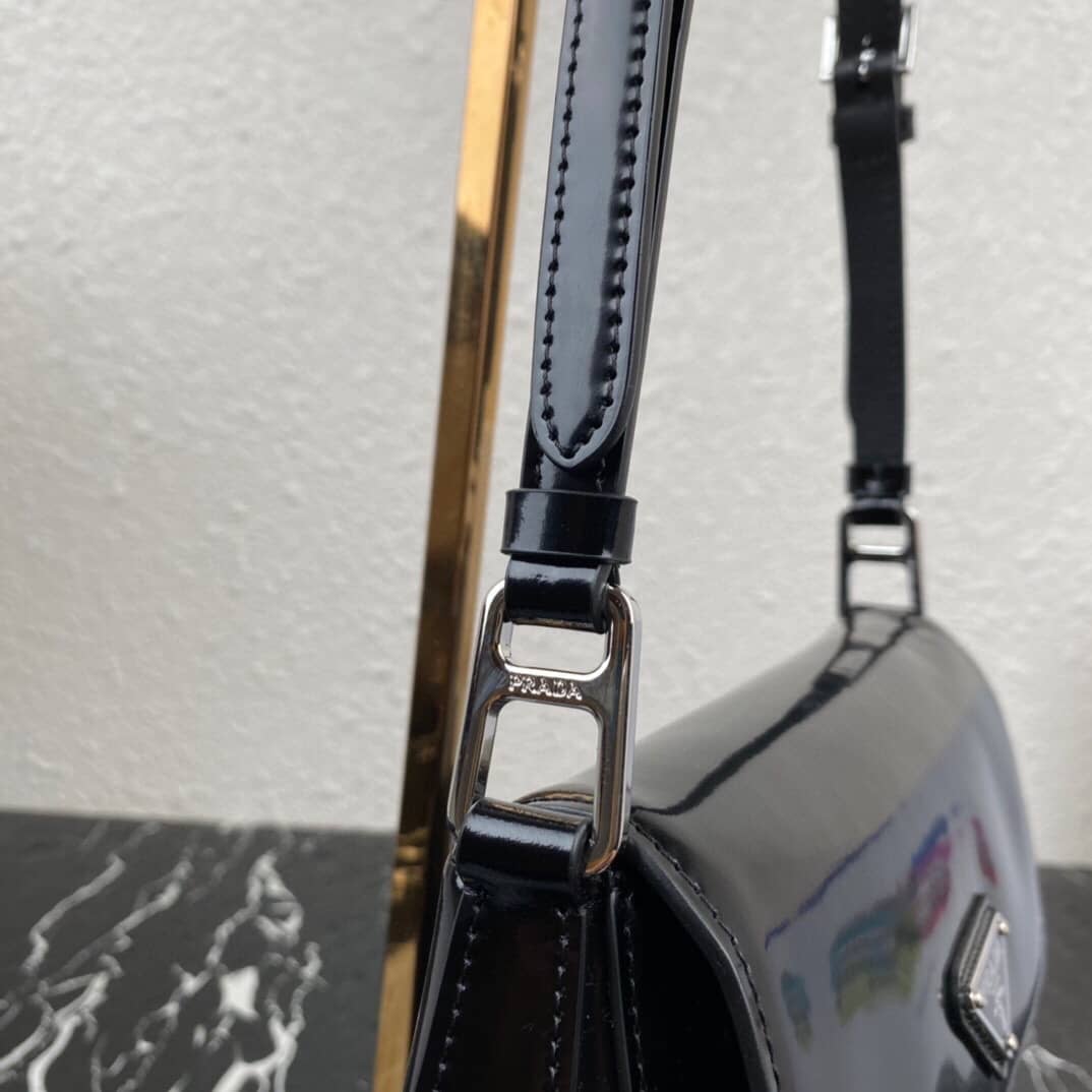 Replica Pra*as Cleo Brushed Leather Flap Shoulder Bag