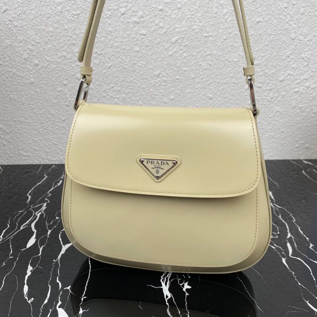 Pra*a Cleo Bag Dupe Brushed Leather Flap Shoulder Bag