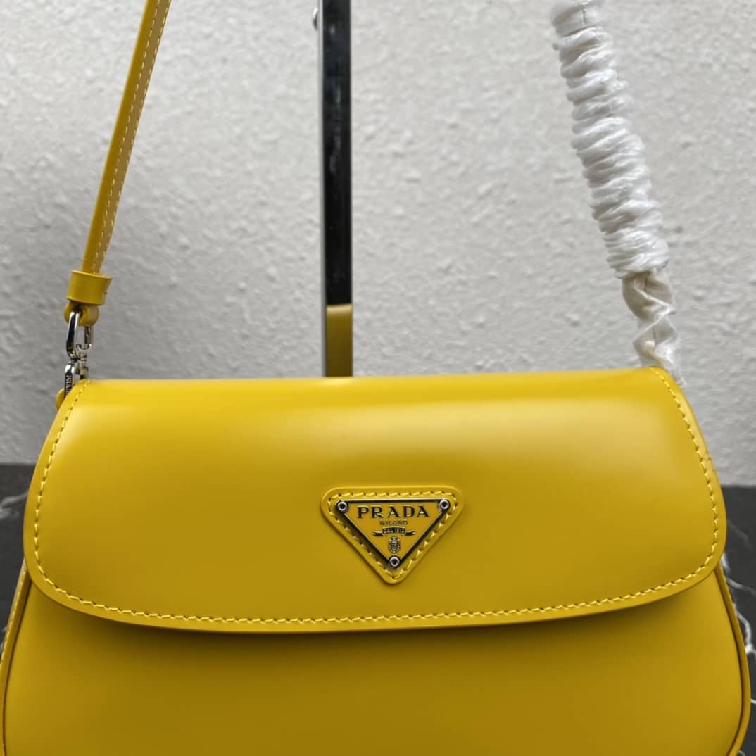 Pra*a Cleo Bag Dupe Brushed Leather Flap Replica Shoulder Bag