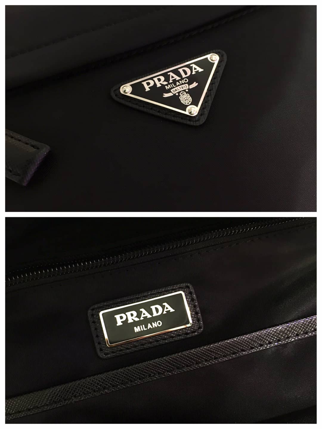 Pra*a Backpack Dupe Tessuto Zainetto Nylon Leather