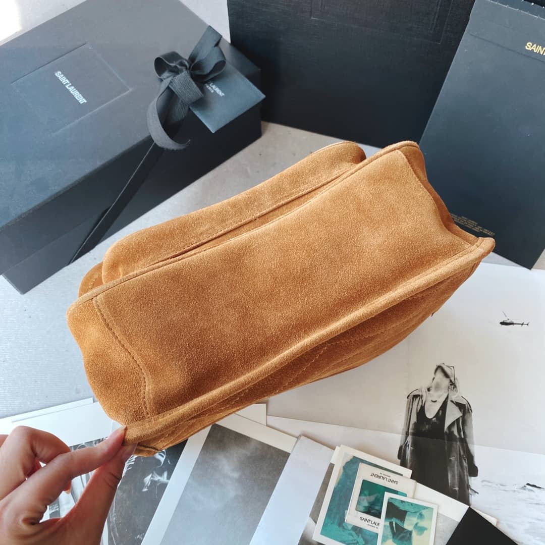 Y51 Dupes Bags Niki Medium In Suede Leather Caramel Bag