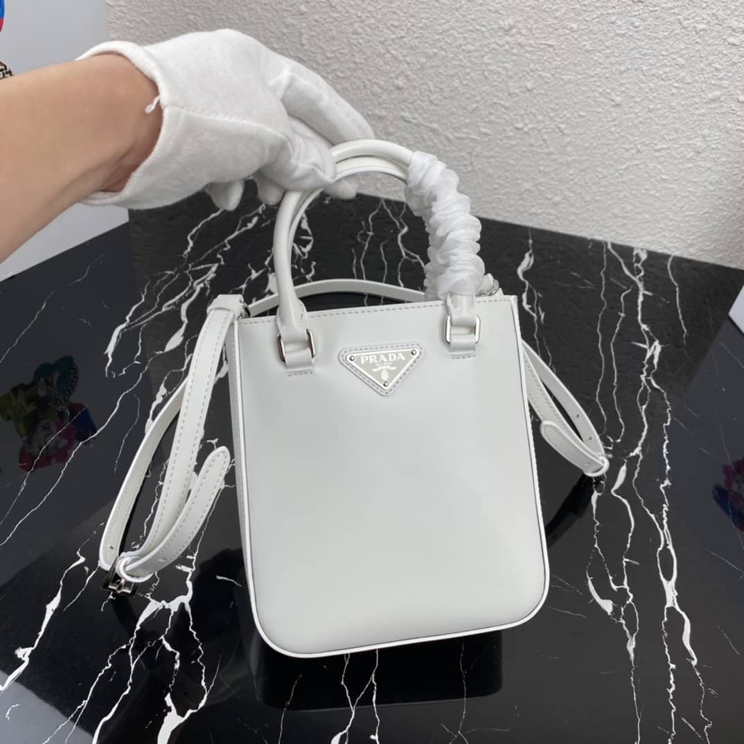 Pra*a Raffia Tote Dupe Small Brushed Leather Replica Tote