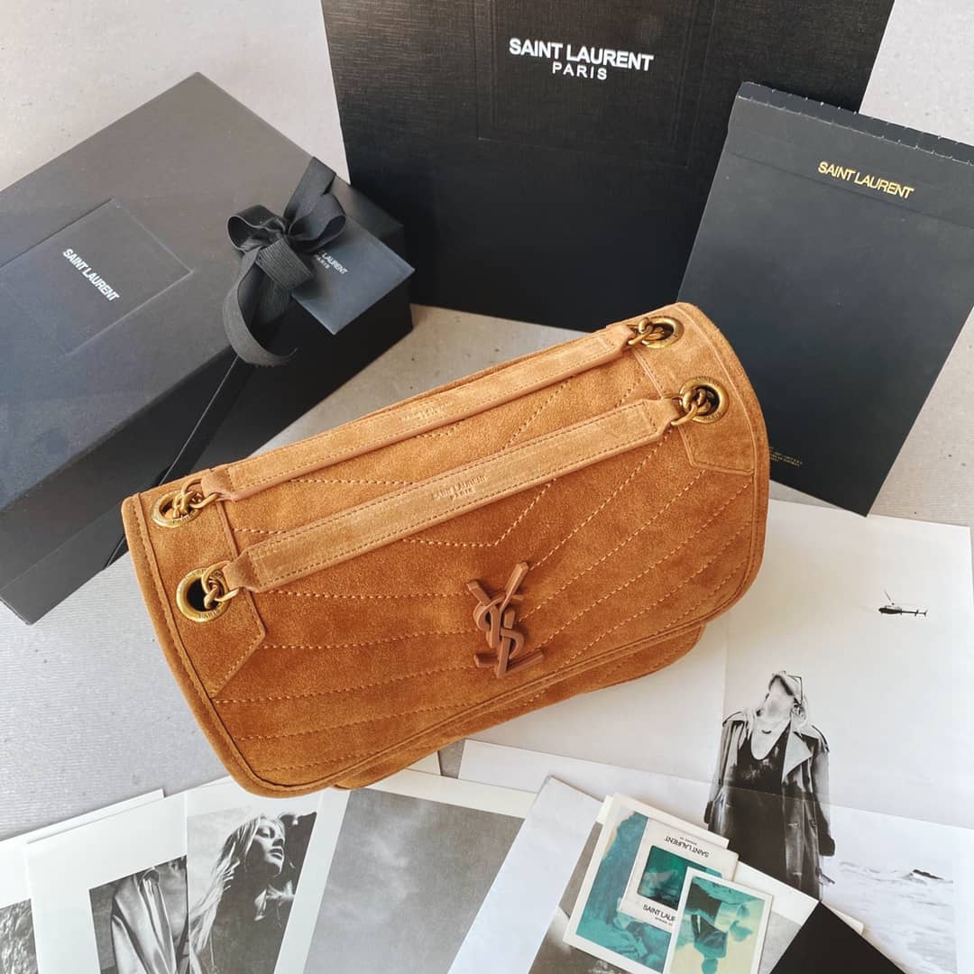 Y51 Dupes Bags Niki Medium In Suede Leather Caramel Bag