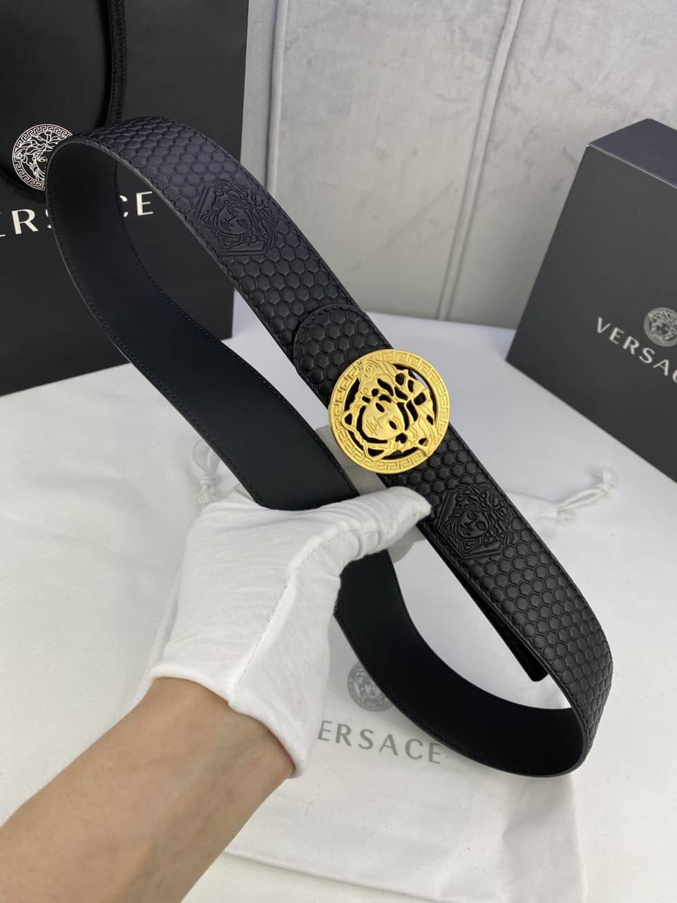 Knockoff Versace Logo Belt 40mm
