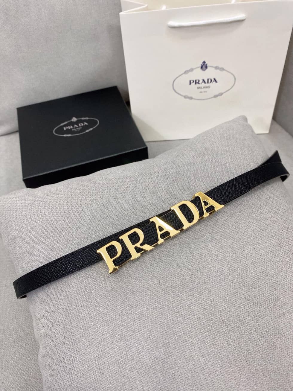 Replica Pra*a Buckle Belt 15mm For Lady