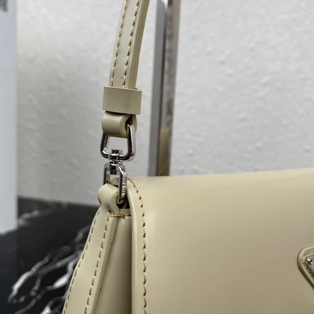 Pra*a Cleo Bag Dupe Brushed Leather Flap Replica Shoulder Bag