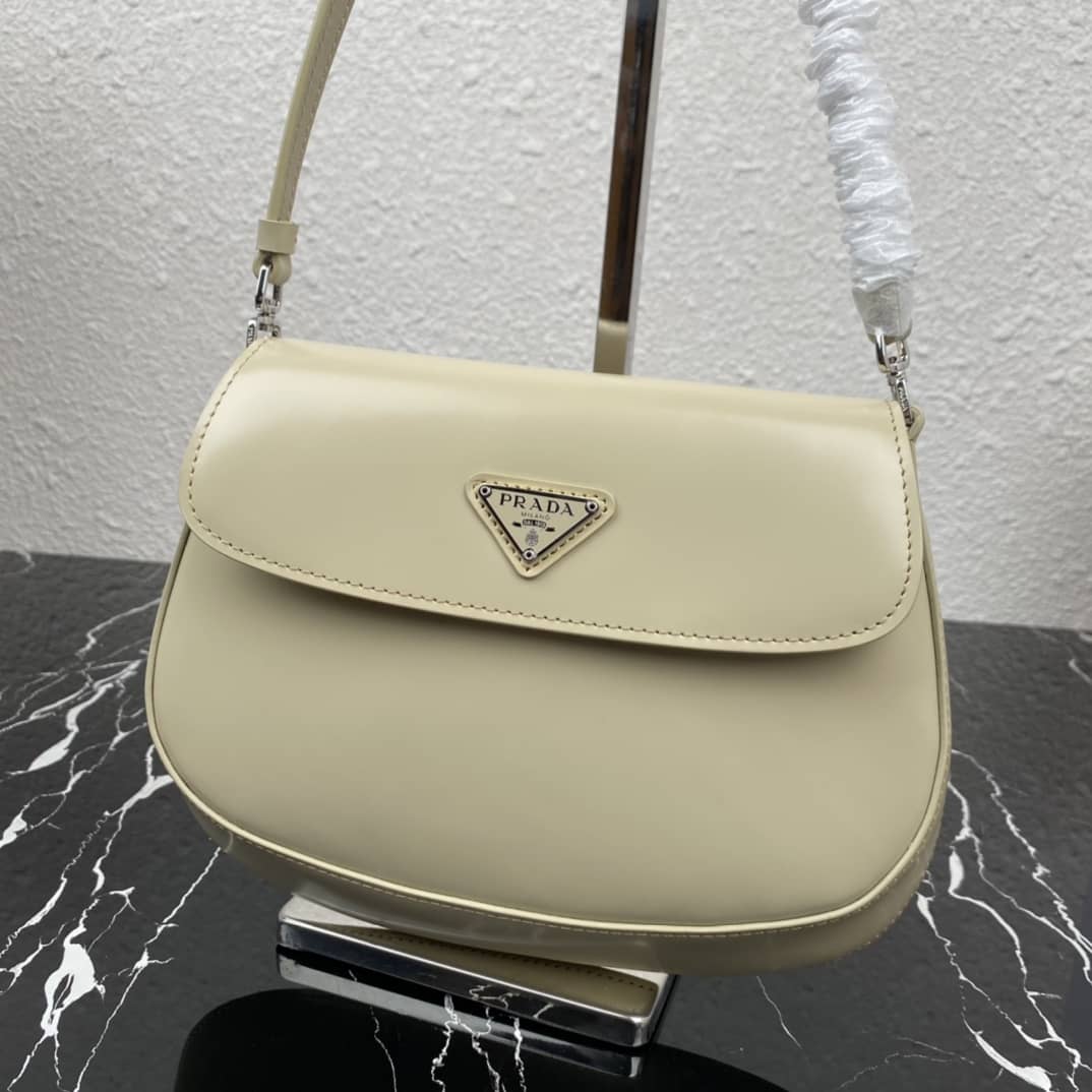 Pra*a Cleo Bag Dupe Brushed Leather Flap Replica Shoulder Bag
