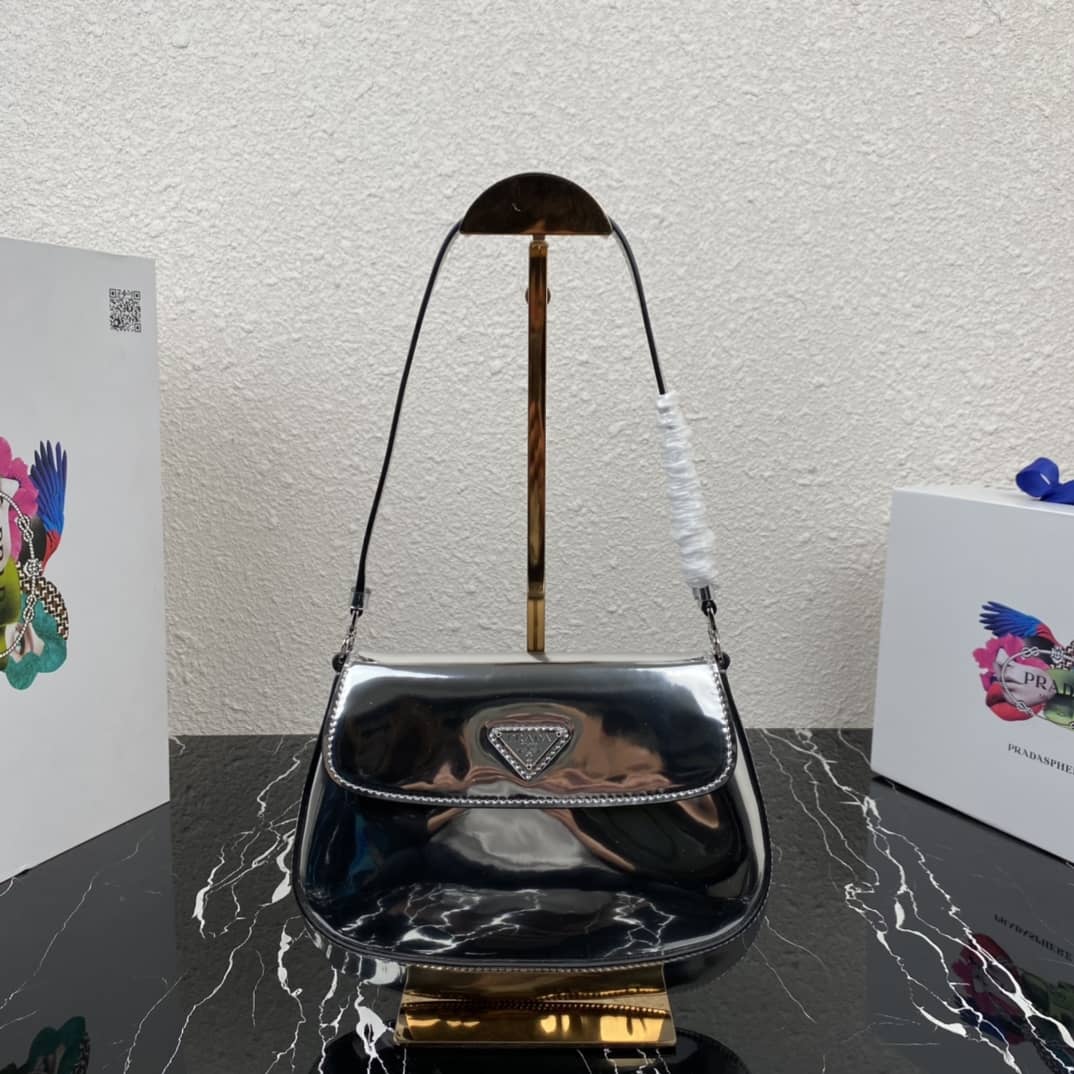 Pra*a Cleo Bag Dupe Brushed Leather Flap Replica Shoulder Bag