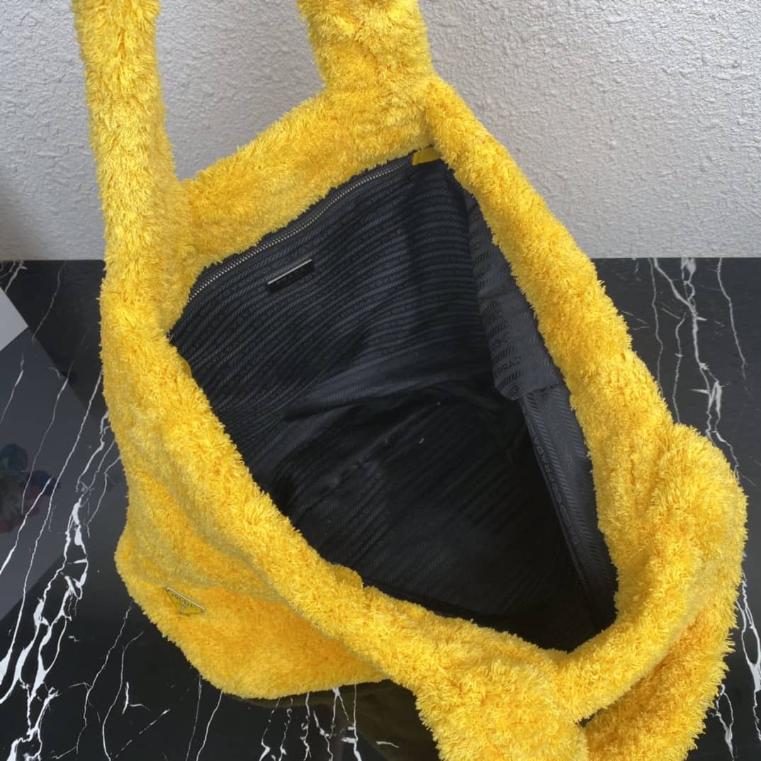 Replica Pra*as Shearling Tote Shoulder Bag(ColaReps)
