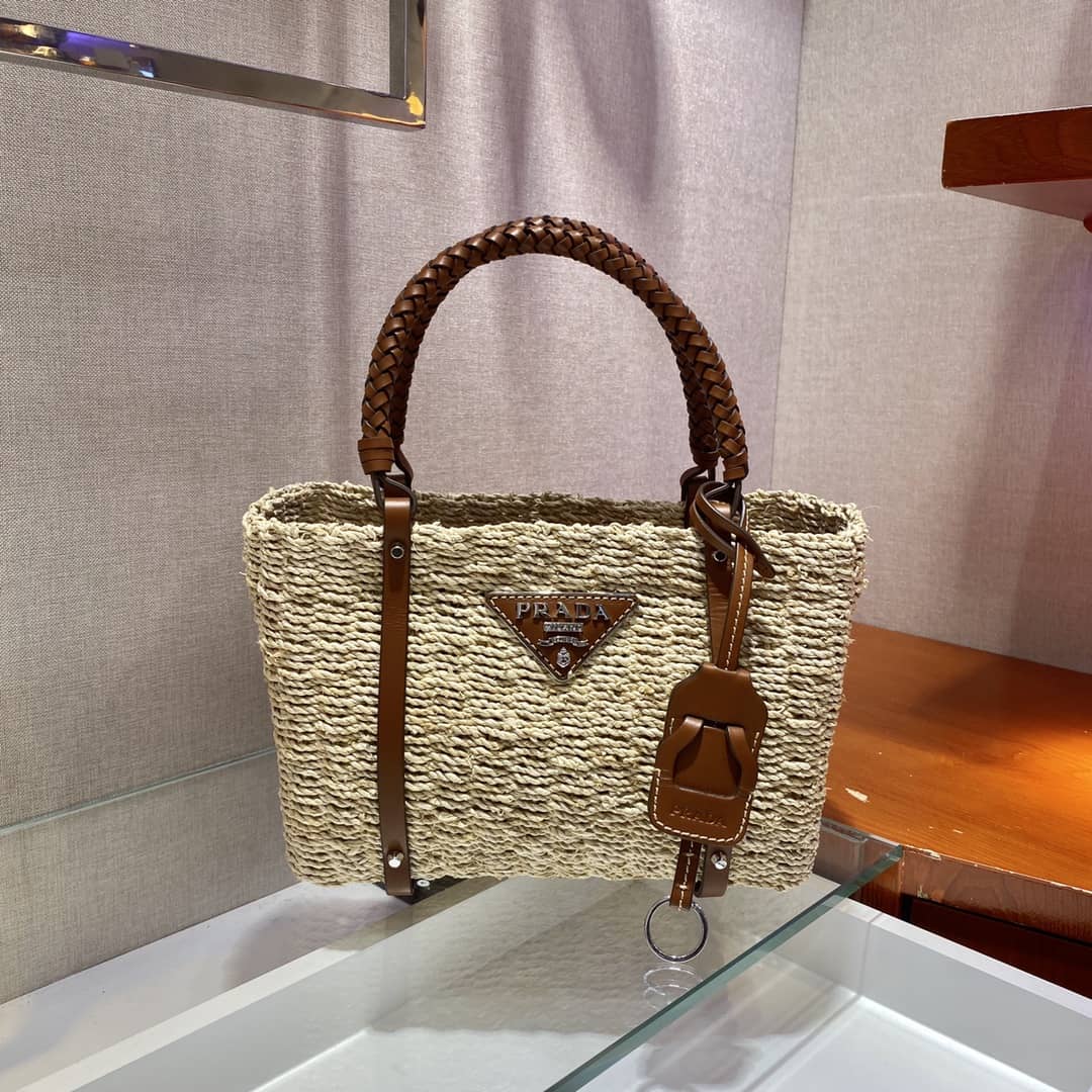 Pra*a Corn Husk Leather Replica Tote