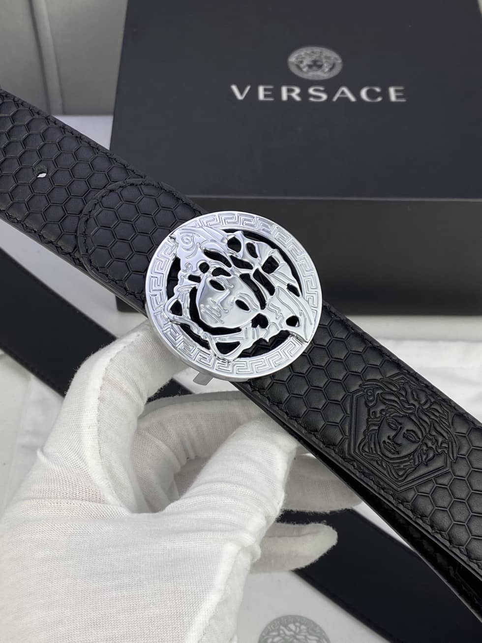 Knockoff Versace Logo Belt 40mm