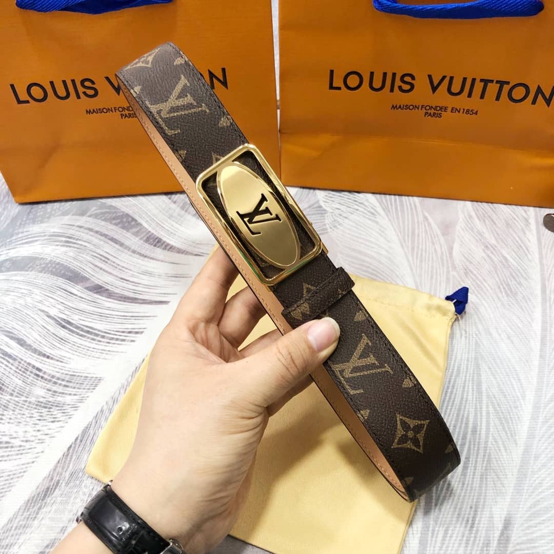 Knockoff L0vis Vvtt0n Logo Belt 35mm