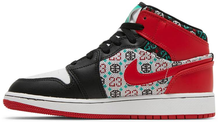 Air Jordan 1 Mid SE GS  Ugly Christmas Sweater  DM1208-150