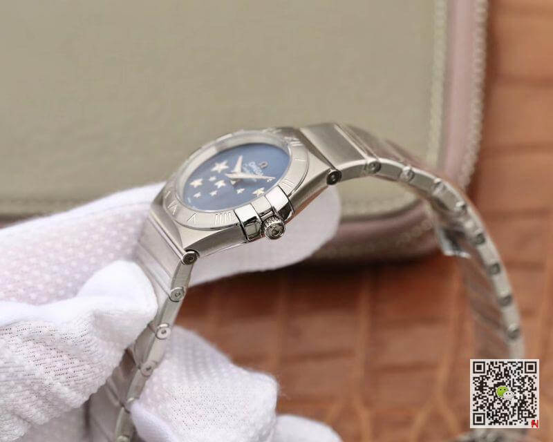 Replica 0me*ga Constellation Quartz Ladies 27mm TW Factory 1:1 Best Edition Swiss Eta Quartz 1376 Blue Dial