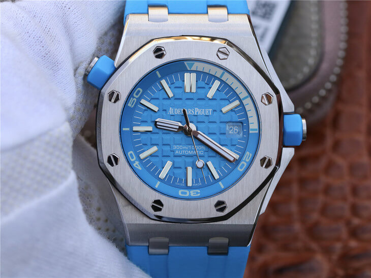Replica Audemars P1g*et Royal Oak Offshore Diver 15710ST.OO.A032CA.01 1:1 Best Edition JF Factory Blue Dial