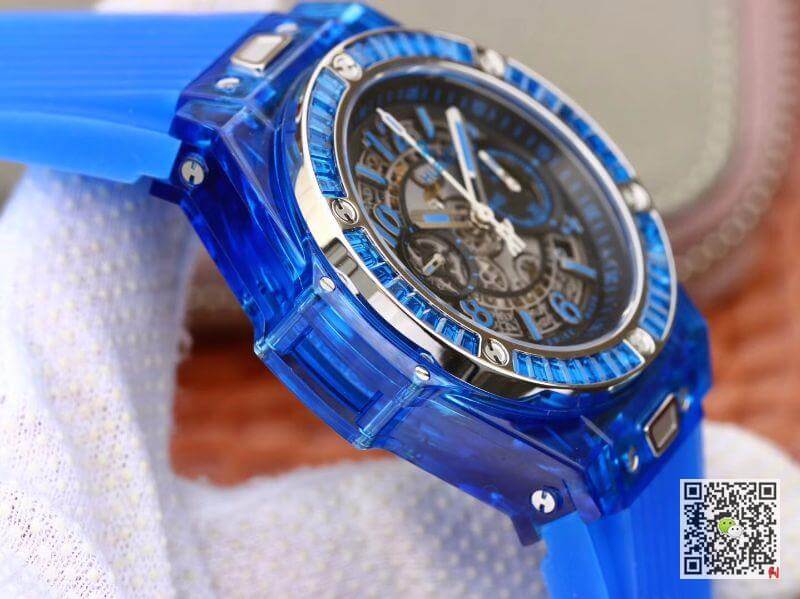 Replica Hublot Big Bang Unico 411.JX.4802.RT Men Watches 1:1 Best Edition Swiss ETA1242 Blue Rubber Strap