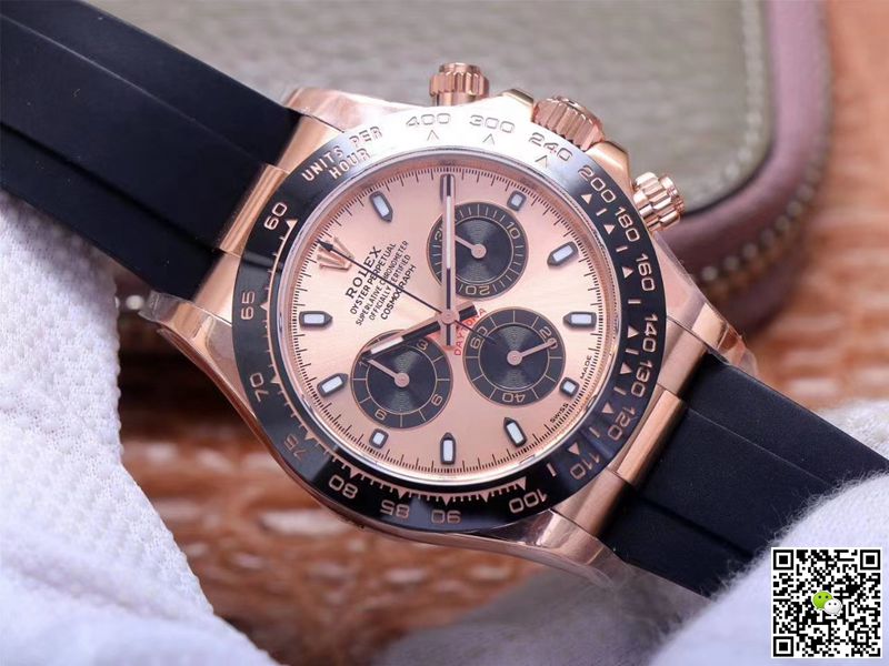 R01ex Daytona Replica M116515LN-0021 1:1 Best Edition Noob Factory Pink Dial Swiss ETA4130