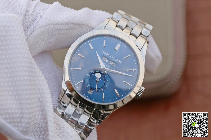 Replica Pat*k Phi1i*pe Complications 5396/1G-001 1:1 Best Edition KM Factory White Gold Blue Dial