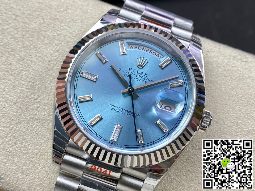 Replica R01ex Day Date M228236-0006 1:1 Best Edition EW Factory Ice Blue Dial