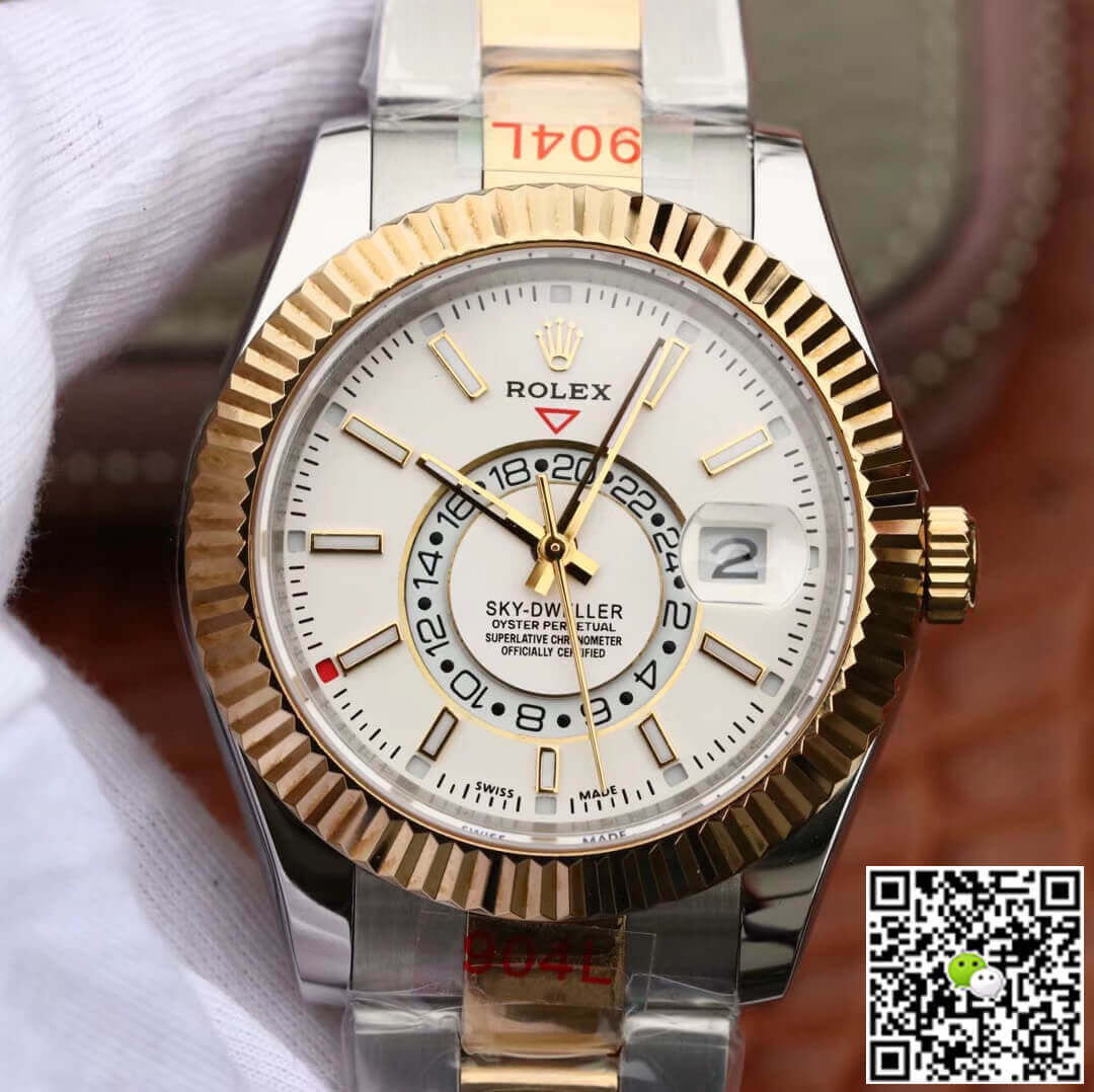Replica R01ex Sky Dweller M326933-0009 1:1 Best Edition Noob Factory White Dial