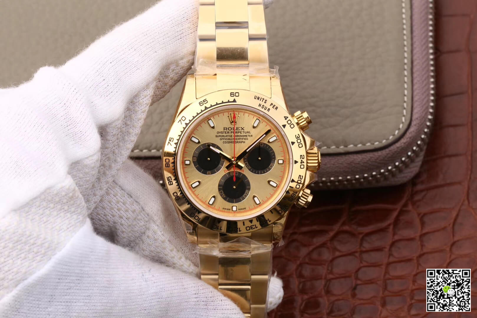 Replica R01ex Daytona 116508 1:1 Best Edition JH Factory Yellow Gold Black Chronograph