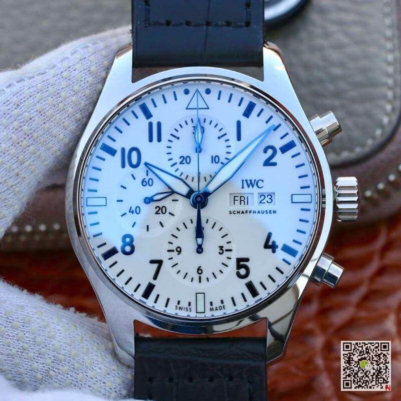 Replica IWC Pilot Chronograph IW377725 ZF Factory 1:1 Best Edition Swiss ETA7750 Leather Watch Strap