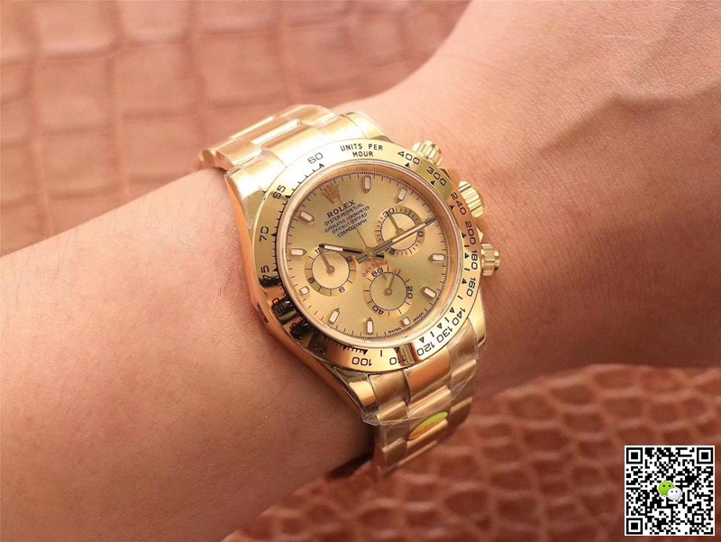R01ex Daytona Replica Cosmograph M116508-0003 1:1 Best Edition Noob Factory Gold Dial Swiss ETA4130