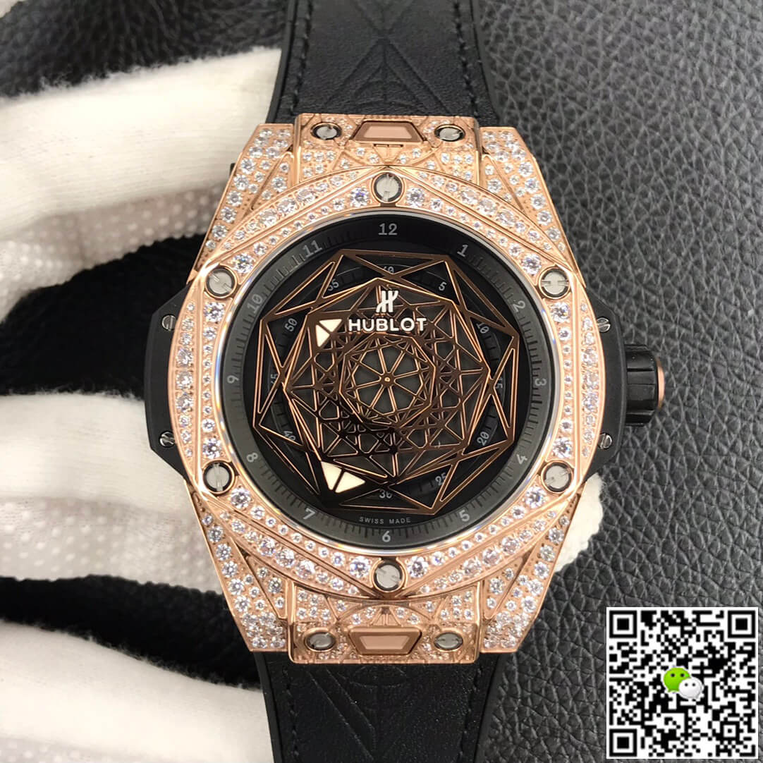 Replica Hublot Big Bang 1:1 Best Edition WWF Factory Gold Full D1am0nd Case