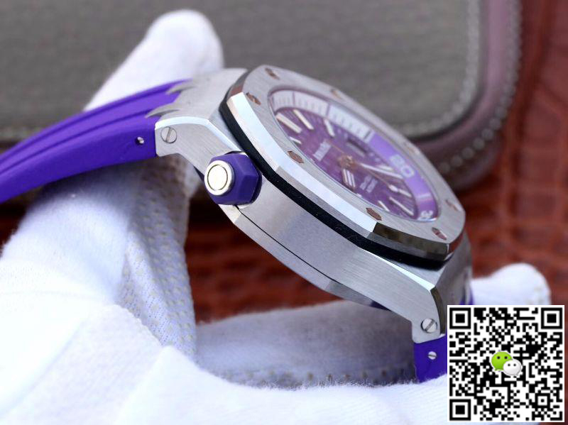 Replica Audemars P1g*et Royal Oak Offshore Diver 15710ST.OO.A077CA.01 1:1 Best Edition Swiss ETA3120 S*perlumed Purple textured dial