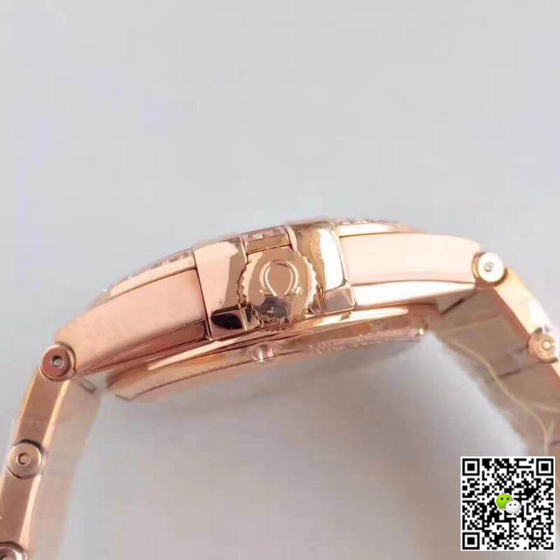 Replica 0me*ga Constellation 123.25.38.21.52.001 3S Factory 1:1 Best Edition Swiss ETA8500 18K Rose Gold Bracelet