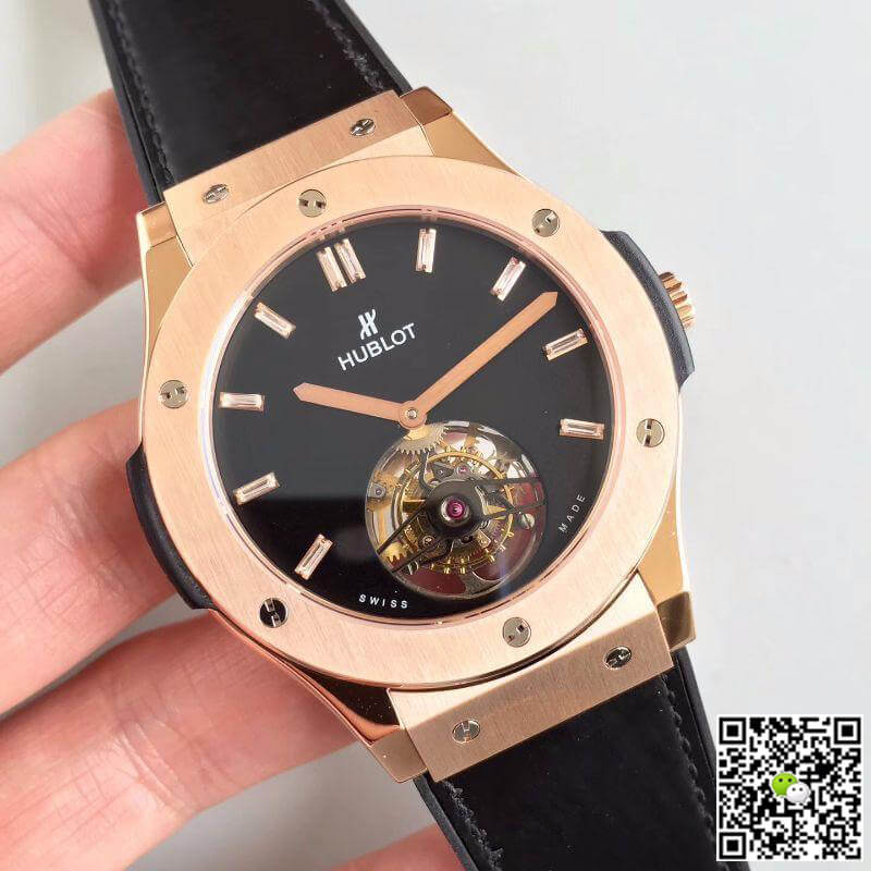 Hublot Replica Classic Fusion Tourbillon 505.OX.1180.LR Men Watches 1:1 Best Edition Swiss Tourbillon Black Dial