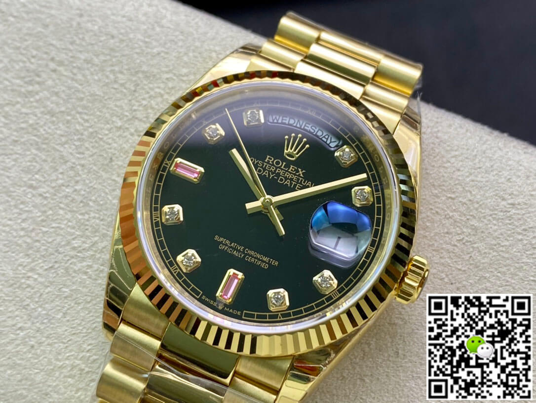 Replica R01ex Day Date 118208 1:1 Best Edition EW Factory Black Dial