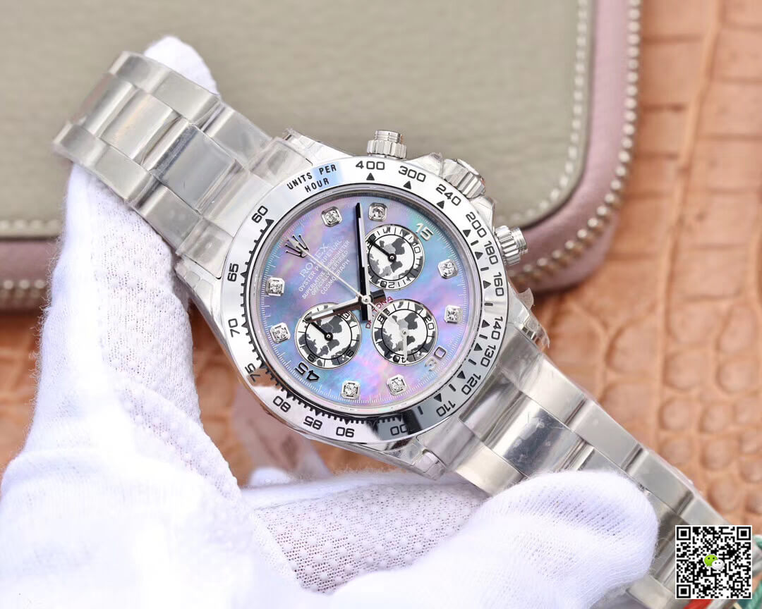 Replica R01ex Daytona Cosmograph 116509-0064 1:1 Best Edition JH Factory 18K White Gold Fritillaria Dial