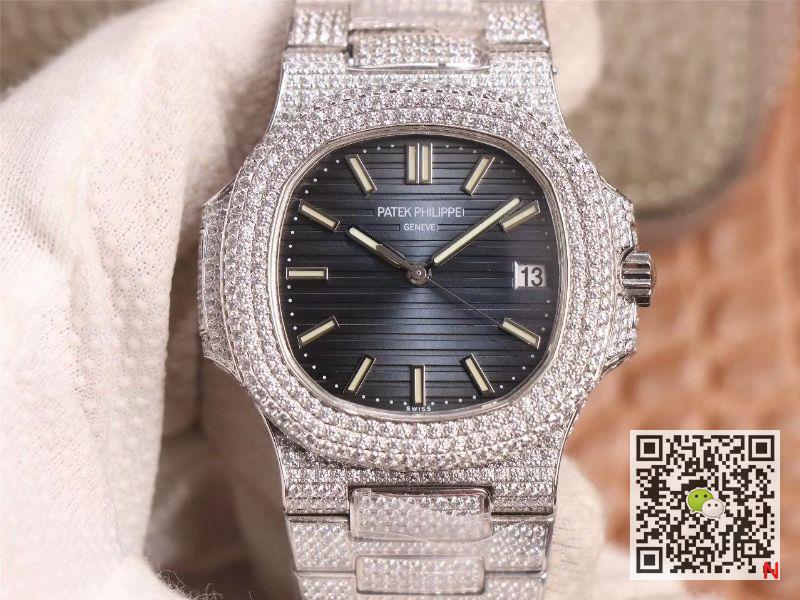 Replica Pat*k Phi1i*pe Nautilus 5719-10G Silver D1am0nd 1:1 Best Edition R8 Factory Gradient Grey Dial Swiss Cal.324 S C