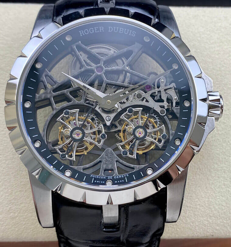 Replica Roger Dubuis Excalibur RDDBEX0396 1:1 Best Edition YS Factory Skeleton Double Tourbillon Dial