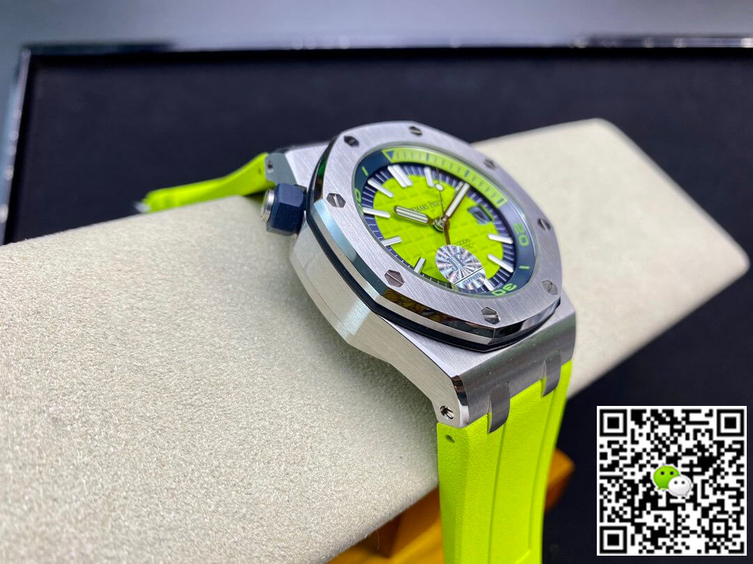 Replica Audemars P1g*et Royal Oak Offshore Diver 15710ST.OO.A038CA.01 JF Factory 1:1 Best Edition Swiss ETA3120 Green Textured Dial