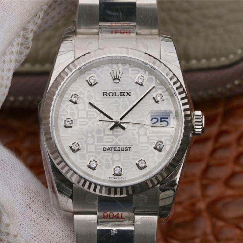 R01ex Dupe Datejust 36 116234 1:1 Best Edition Swiss ETA2836-2 Silver Computer Dial