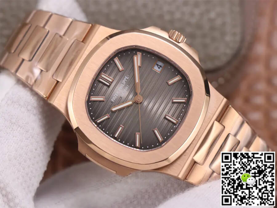 Replica Pat*k Phi1i*pe Nautilus 5711/1R-001 1:1 Best Edition PPF Factory V4 Rose Gold Brown Dial Swiss ETA324