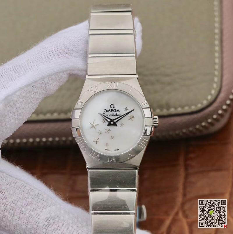Replica 0me*ga Constellation Quartz Ladies 27mm TW Factory 1:1 Best Edition Swiss Eta Quartz 1376 White Dial